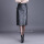 Women Sexy PU Leather Long Vent Skirt OL